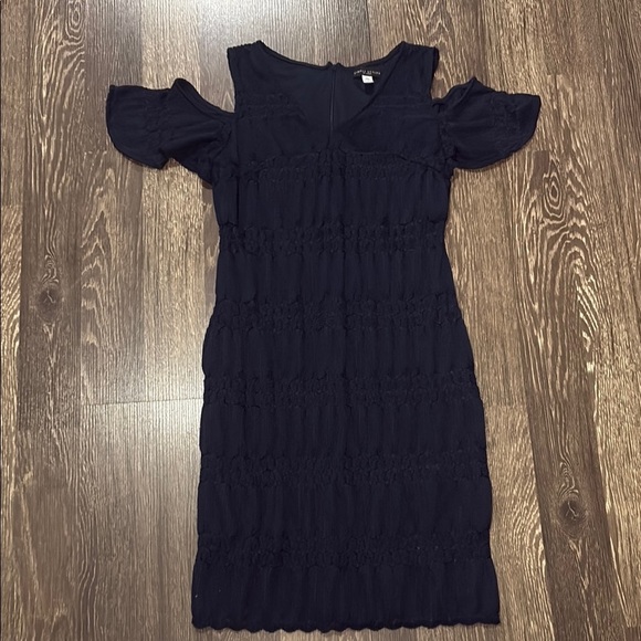 Simply styled by sears cold shoulder style Navy dress size large - Picture 1 of 7